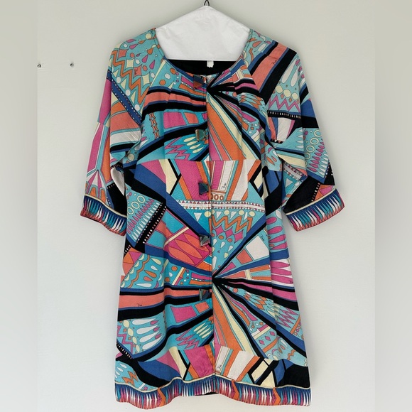 Emily In Paris Emilio Pucci colorful silk day coat size 38IT - Picture 3 of 10